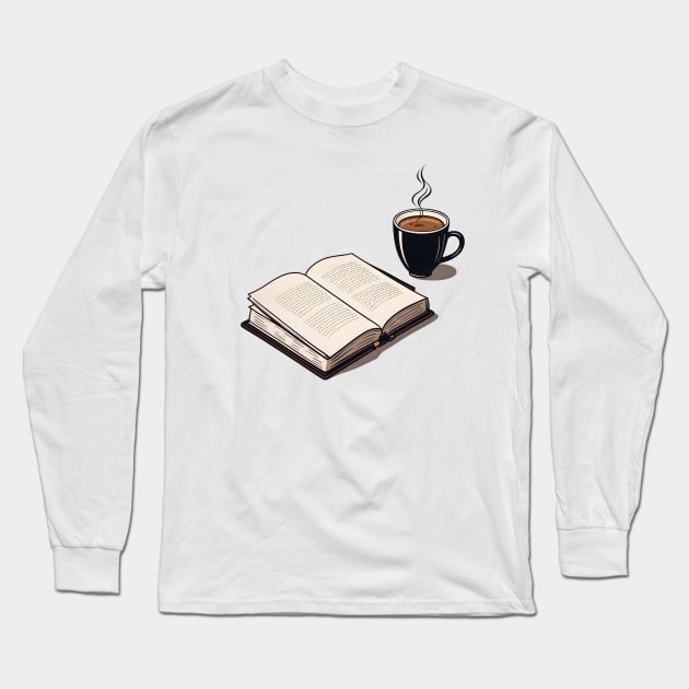 coffee and book Long Sleeve T-Shirt by CAFFEIN